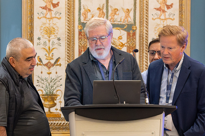 Tim Plaehn meets with attendees